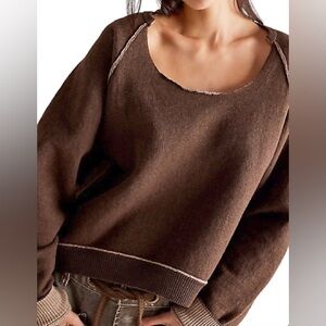 New Free People We The Free Midnight pull over In Brown Size Small